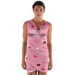 Happy Valentines Day Wrap Front Bodycon Dress