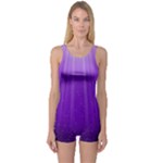 Purple Colors Fullcolor One Piece Boyleg Swimsuit