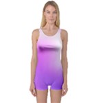 Purple White Background Bright Spots One Piece Boyleg Swimsuit