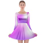Purple White Background Bright Spots Long Sleeve Skater Dress