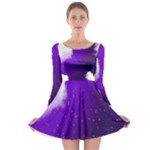 Purple Cloud Long Sleeve Skater Dress