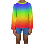 Rainbow Blue Green Pink Orange Kids  Long Sleeve Swimwear