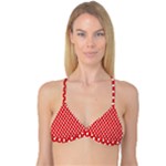 Red Circular Pattern Reversible Tri Bikini Top