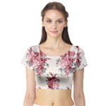Rose Beauty Flora Short Sleeve Crop Top (Tight Fit)