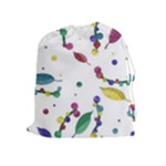 Abstract floral design Drawstring Pouches (Extra Large)