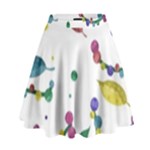 Abstract floral design High Waist Skirt