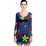 Ladybugs - blue Long Sleeve Bodycon Dress