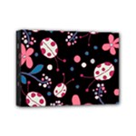 Pink ladybugs and flowers  Mini Canvas 7  x 5 