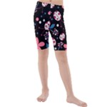 Pink ladybugs and flowers  Kids  Mid Length Swim Shorts