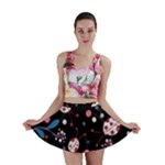 Pink ladybugs and flowers  Mini Skirt