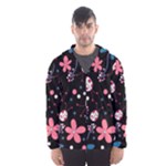 Pink ladybugs and flowers  Hooded Wind Breaker (Men)