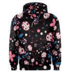 Pink ladybugs and flowers  Men s Pullover Hoodie