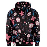 Pink ladybugs and flowers  Men s Zipper Hoodie