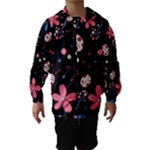 Pink ladybugs and flowers  Hooded Wind Breaker (Kids)