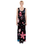 Pink ladybugs and flowers  Maxi Thigh Split Dress