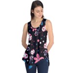 Pink ladybugs and flowers  Sleeveless Tunic