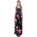 Pink ladybugs and flowers  Empire Waist Maxi Dress