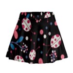 Pink ladybugs and flowers  Mini Flare Skirt