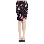 Pink ladybugs and flowers  Midi Wrap Pencil Skirt