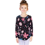 Pink ladybugs and flowers  Kids  Long Sleeve Tee