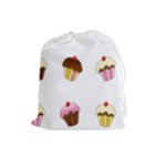 Colorful cupcakes  Drawstring Pouches (Large) 