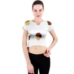 Colorful cupcakes  Crew Neck Crop Top