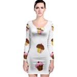 Colorful cupcakes  Long Sleeve Bodycon Dress