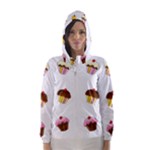 Colorful cupcakes  Hooded Wind Breaker (Women)