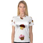 Colorful cupcakes  Women s V-Neck Sport Mesh Tee