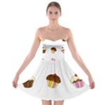 Colorful cupcakes  Strapless Bra Top Dress