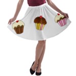 Colorful cupcakes  A-line Skater Skirt