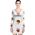 Colorful cupcakes  Long Sleeve Velvet Bodycon Dress