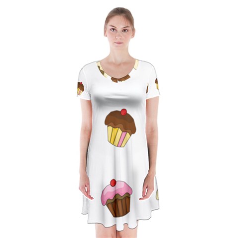 Colorful cupcakes  Short Sleeve V