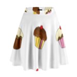 Colorful cupcakes  High Waist Skirt