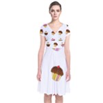 Colorful cupcakes  Short Sleeve Front Wrap Dress