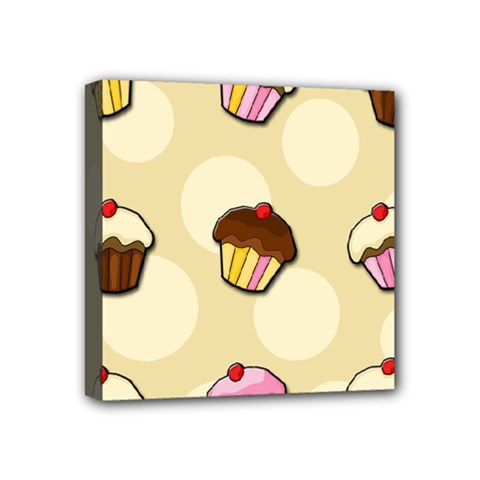 Colorful cupcakes pattern Mini Canvas 4  x 4  from ArtsNow.com