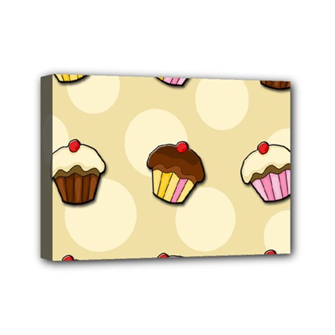 Colorful cupcakes pattern Mini Canvas 7  x 5  from ArtsNow.com