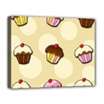 Colorful cupcakes pattern Canvas 14  x 11 