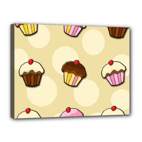 Colorful cupcakes pattern Canvas 16  x 12  from ArtsNow.com