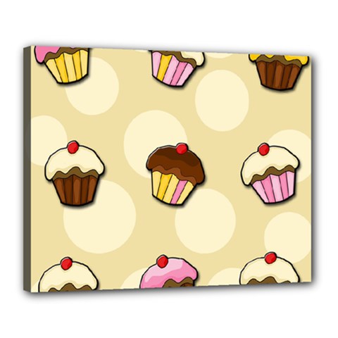 Colorful cupcakes pattern Canvas 20  x 16  from ArtsNow.com