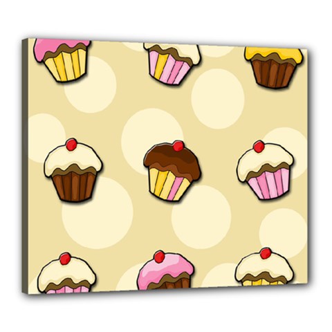 Colorful cupcakes pattern Canvas 24  x 20  from ArtsNow.com