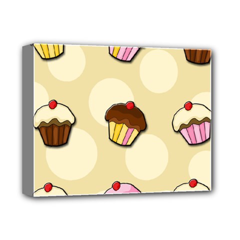 Colorful cupcakes pattern Deluxe Canvas 14  x 11  from ArtsNow.com