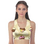 Colorful cupcakes pattern Sports Bra