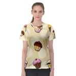 Colorful cupcakes pattern Women s Sport Mesh Tee