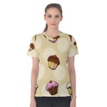 Colorful cupcakes pattern Women s Cotton Tee