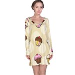 Colorful cupcakes pattern Long Sleeve Nightdress