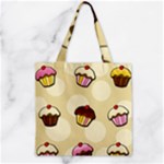 Colorful cupcakes pattern Zipper Grocery Tote Bag