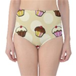 Colorful cupcakes pattern High-Waist Bikini Bottoms