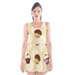 Colorful cupcakes pattern Scoop Neck Skater Dress