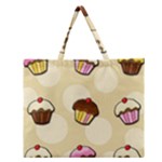 Colorful cupcakes pattern Zipper Large Tote Bag